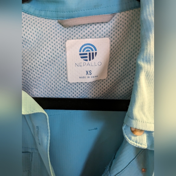Nepallo SS Button-up XS shirt, Blue Jay UV Protection Vented Fish Hike Sail - Picture 3 of 4